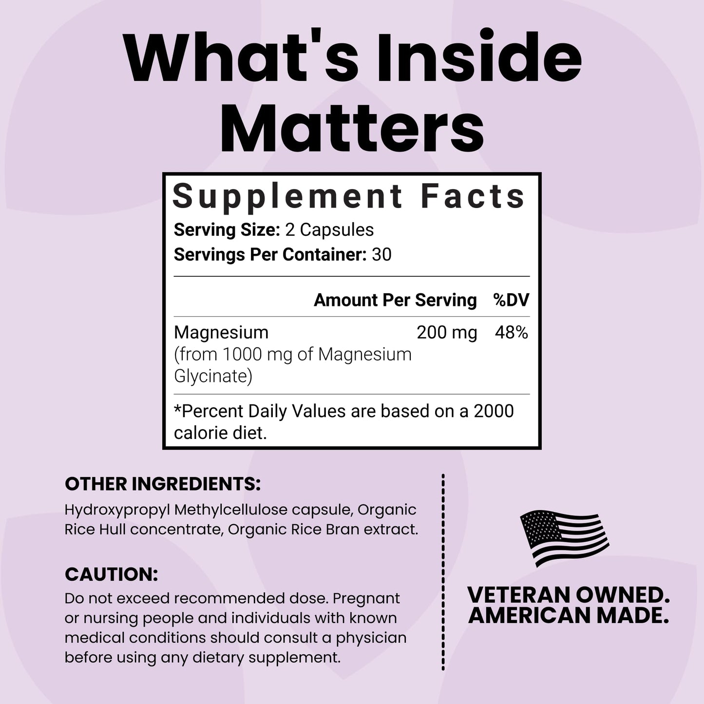 Luma Nutrition Magnesium Glycinate 1000mg - Support Stress, Sleep, Nerve & Muscle Health - 500mg Pure Magnesium Supplement Capsules