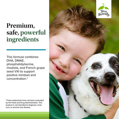 Terry Naturally Calm Kids - Calm Child Supplement - Brain Health for Focus, Memory & Concentration - Attention Supplement for Kids - Support Learning & Concentration - 60 Capsules Terry NaturallyBuy Supplements Australia