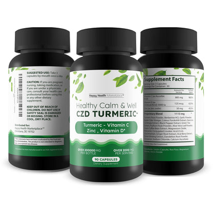 Healthy Calm & Well CDZ Gummies Capsules - Our Best CDZ Supplement Vitamin C D and Zinc - Turmeric Vitamin C D Zinc Magnesium - Our Best Calmwell Cdc Gummies Capsules Zinc Vitamin C Vitamin D Turmeric Happy Health MarketplaceBuy Supplements Australia
