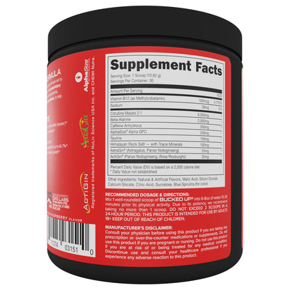 Bucked Up Pre Workout 6 Grams Citrulline, 2 Grams Beta Alanine, and 3 Other Registered Bucked UpBuy Supplements Australia