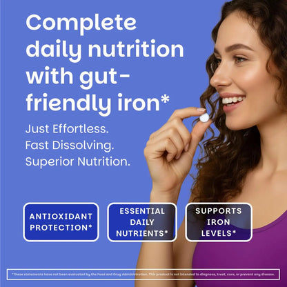EZ Melts Multivitamin + Iron - Daily Multivitamin for Women & Men - Supports Healthy Energy Levels & Antioxidant Protection EZ MeltsBuy Supplements Australia