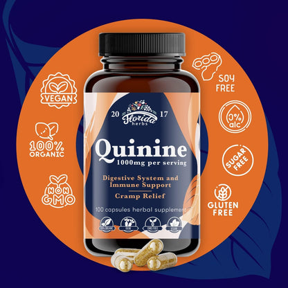 Leg Cramps Support Organic Pills - 1000 mg - Quinine Tablets for Cramp Defense FLORIDA HERBSBuy Supplements Australia