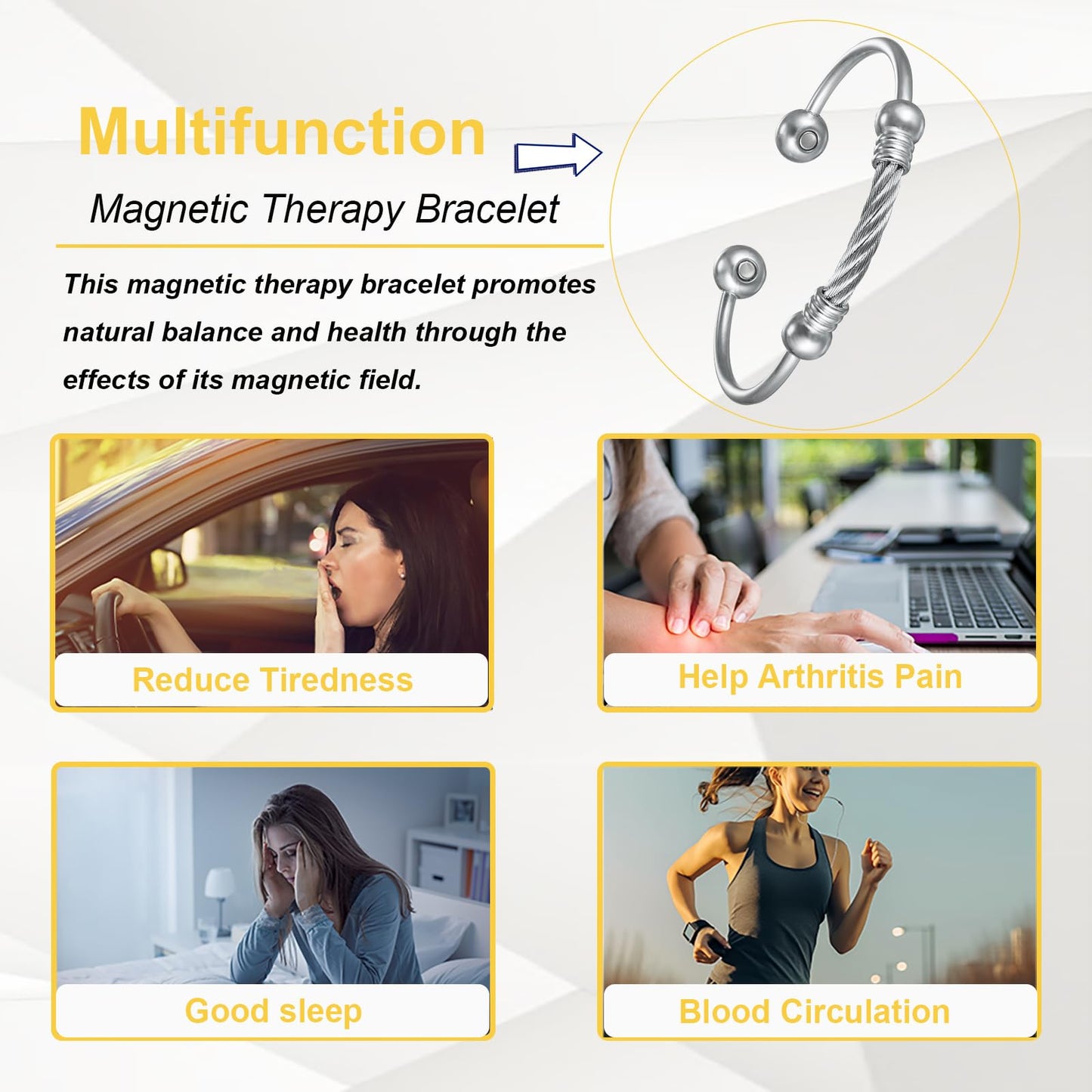 EnerMagiX Magnetic Bracelet for Women for Arthritis and Joint,Twisted Cable Stainless Steel Bangle EnerMagiXBuy Supplements Australia