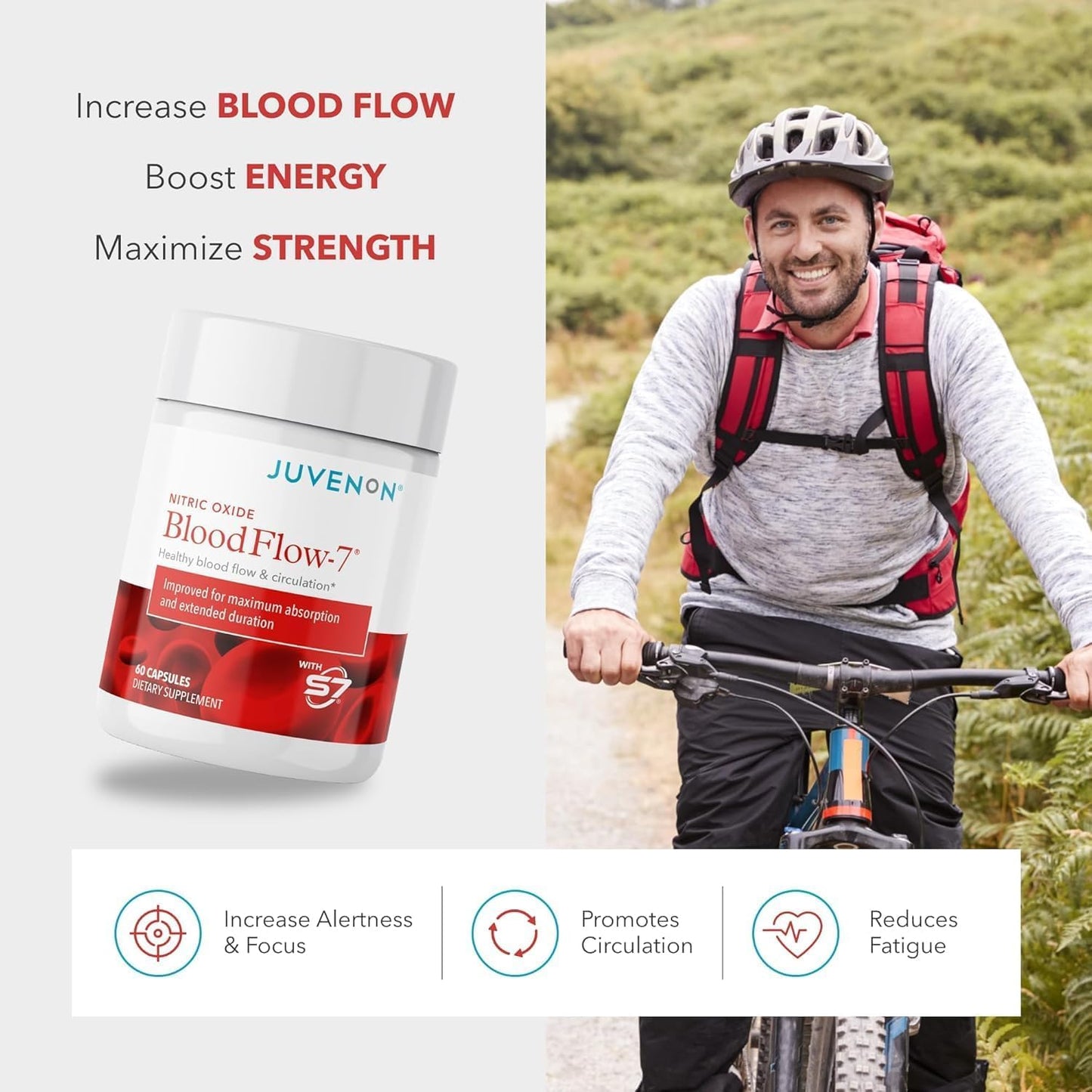 Juvenon Maximum Male BloodFlow-7 Nitric Oxide Supplement with Nitrosigine + Alpha Gold Male JuvenonBuy Supplements Australia