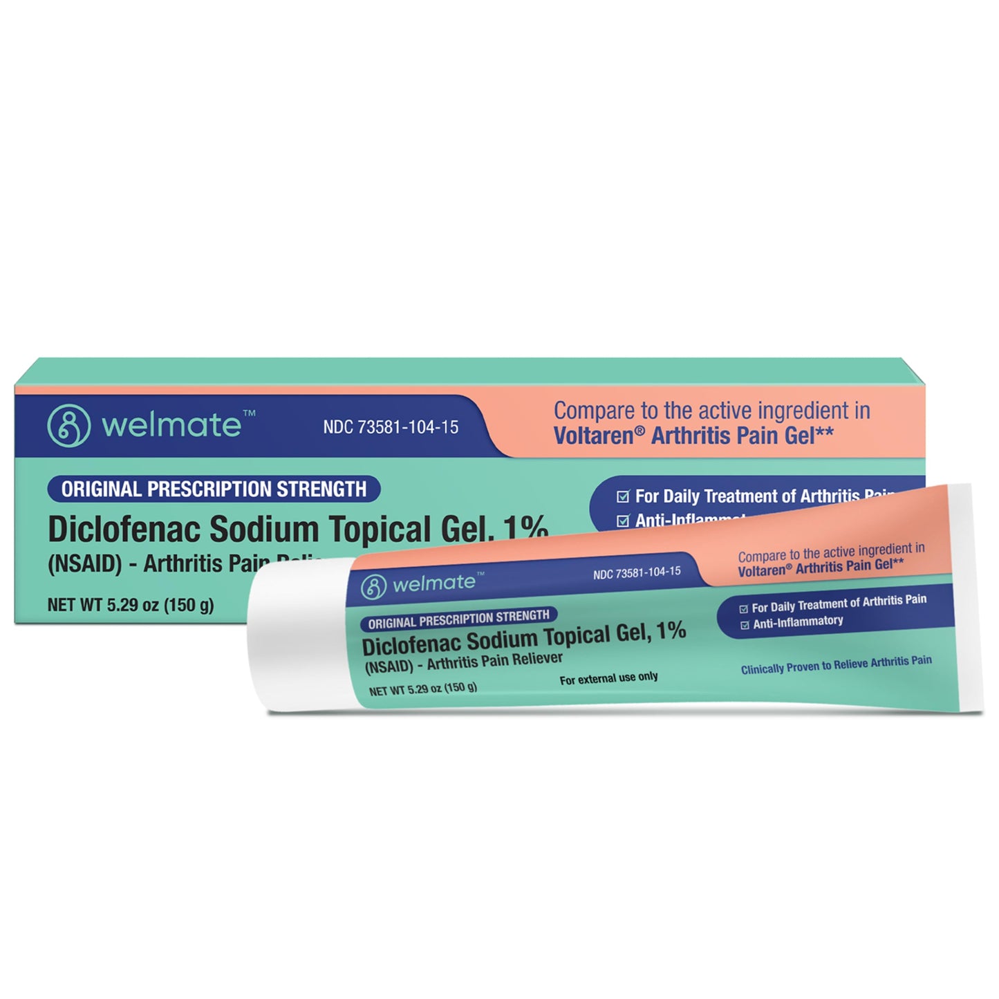 WELMATE - Diclofenac Sodium Topical Gel 1% (5.29 oz) - Arthritis Pain Reliever & Mobility Aid - Pain Relief Cream/Gel WELMATEBuy Supplements Australia