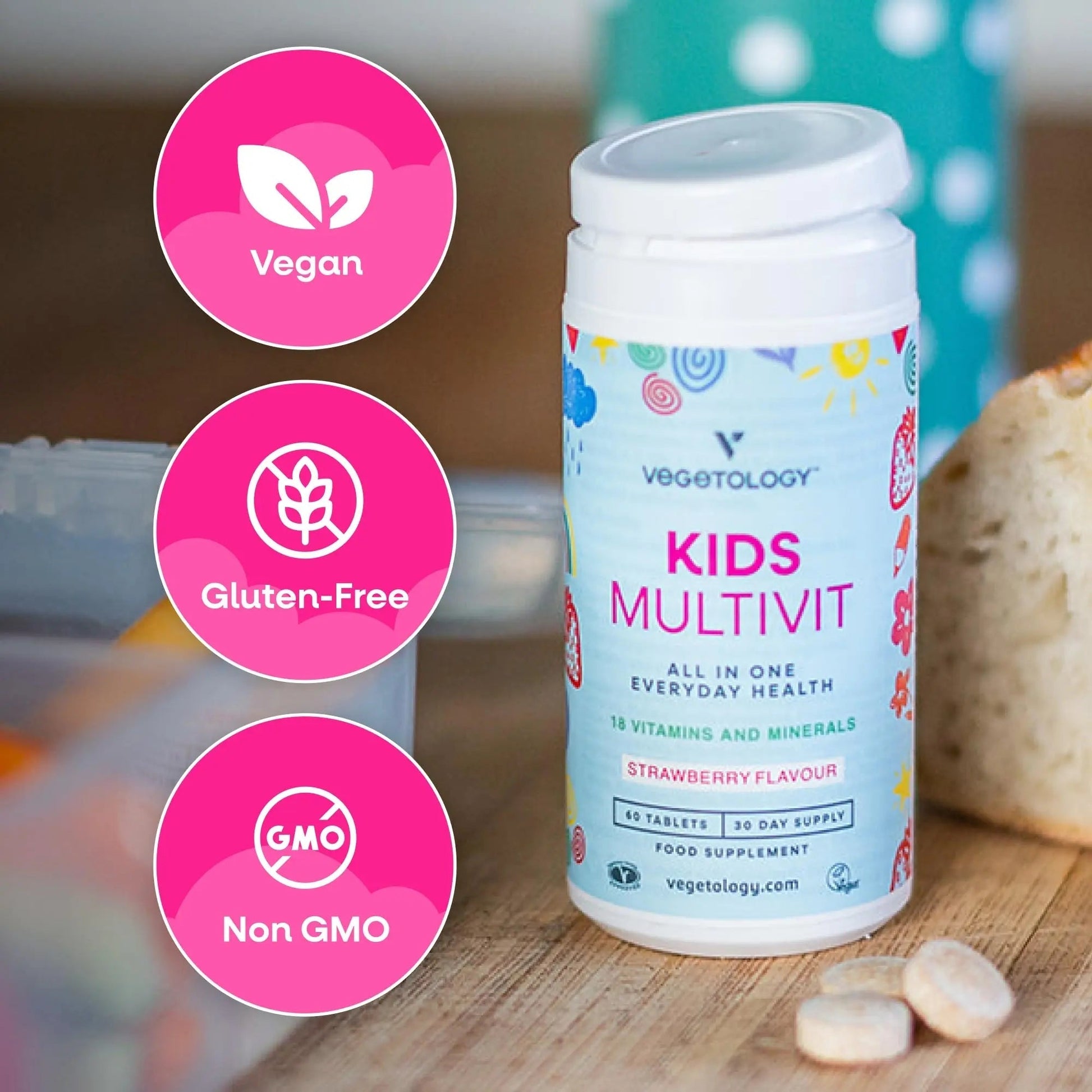 VEGETOLOGY Kids MultiVitamin Supplement, Vegan Chewable Multivitamin for Immune Support, Energy, & Growth, 18 Essential Vitamins & Minerals VEGETOLOGYBuy Supplements Australia