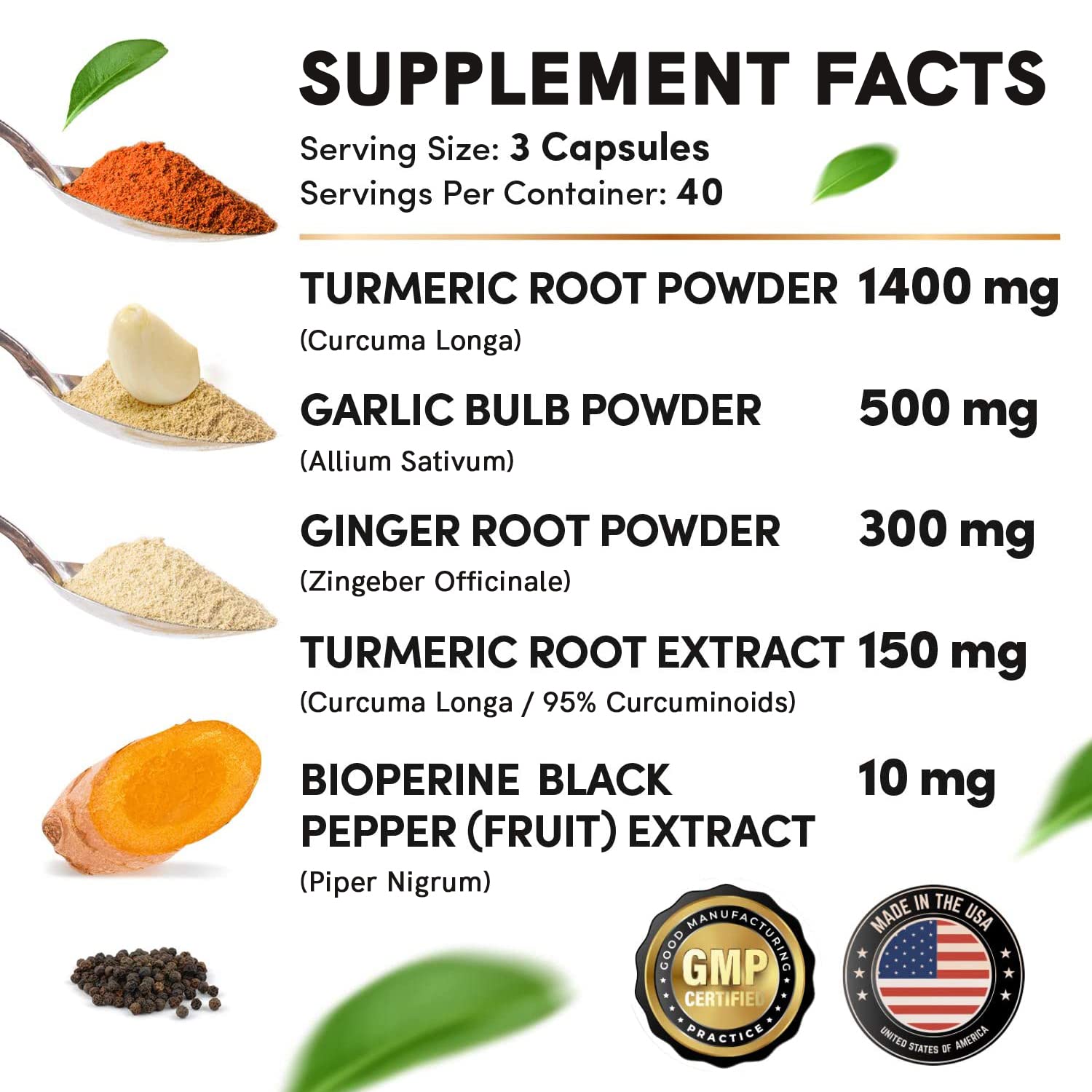 4-in-1 Turmeric and Garlic Supplements with Bioperine 2360 mg (360 ct) Turmeric Ginger MEDCHOICEBuy Supplements Australia