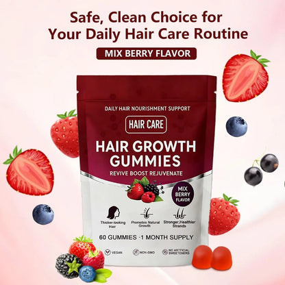Giamau Lumin Hair Growth Gummies, 60 Vegan Gummies |Supports Healthy Hair Growth & Strength, Skin & Nail Care, | GiamauBuy Supplements Australia