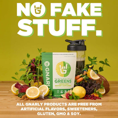 Gnarly Nutrition Greens Superfood Powder – Lemon Mint Performance Super Greens Powder – NSF Contents Certified – Organic, Probiotics & Essential Micronutrients - Lemon Mint, 11.64 oz Gnarly NutritionBuy Supplements Australia