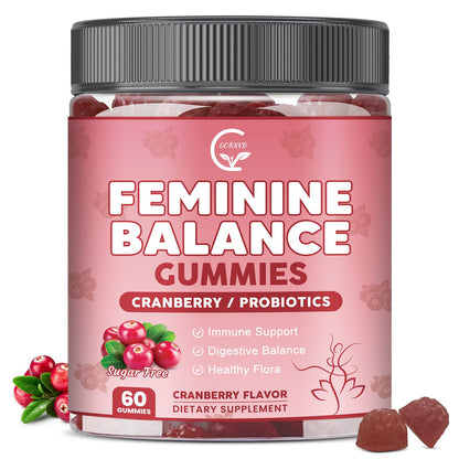 GORNVB Premium Feminine Balance Gummies for Women, Support pH Balance & Vaginal Probiotics Health Gummies with Cranberry Pineapple Powder, D-Mannose, Sugar Free, Gluten Free, Vegan GORNVBBuy Supplements Australia