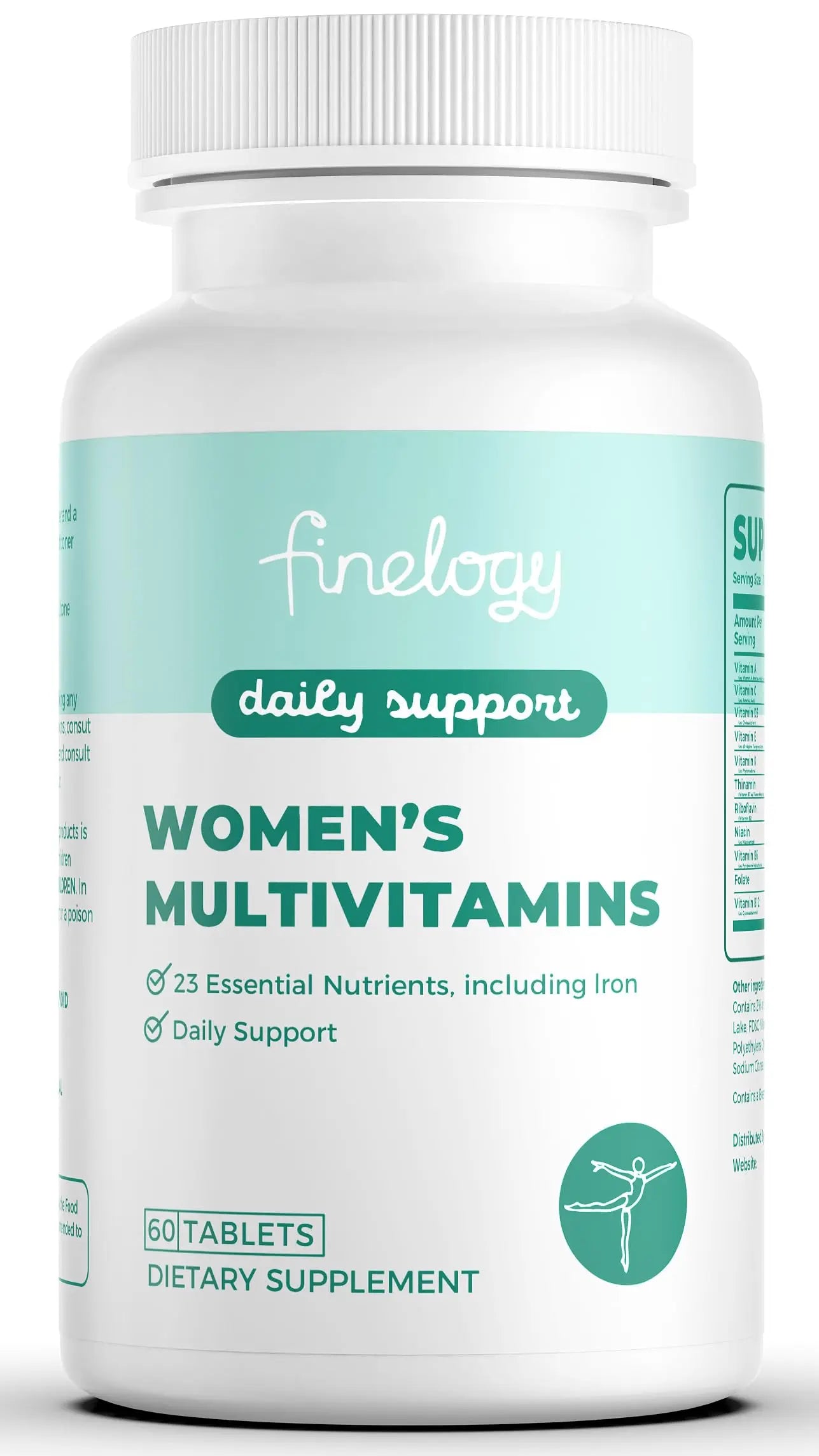finelogy Womens Multivitamin - Essential Nutrients with Iron, Vitamins A, C, D3, K, B6 and B12 Supplements for Women’s Health, Energy Hair Skin & Nails finelogyBuy Supplements Australia