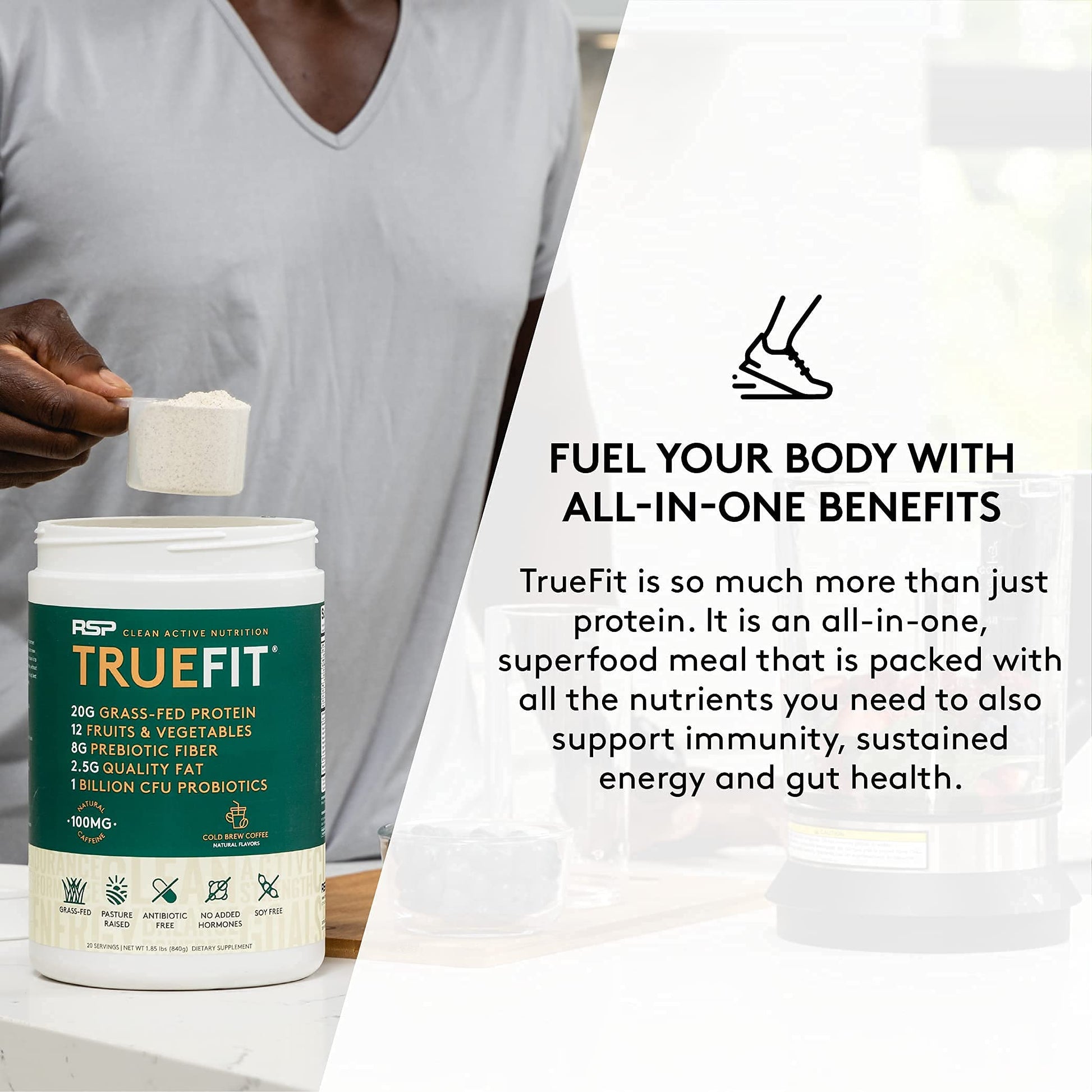 TrueFit Meal Replacement Shake Protein Powder, Grass Fed Whey + Organic Fruits RSP NUTRITIONBuy Supplements Australia