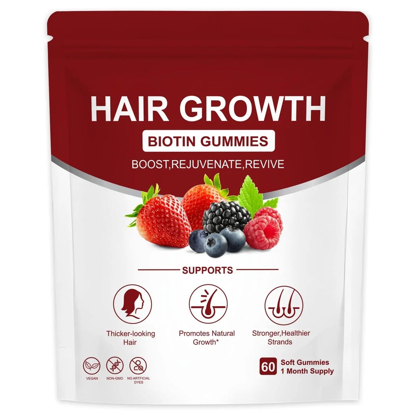 YYLLYY Hair Growth Vitamins Gummies | with Biotin, Vitamin C & E, Botanical Extracts | Supports Healthy Hair Growth & Strength, Skin & Nail Care YYLLYYBuy Supplements Australia