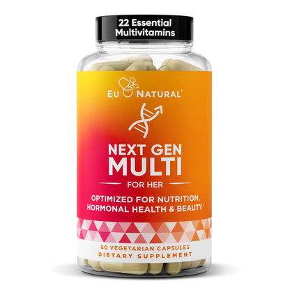 Next Gen Multivitamin for Women – 22 Optimized Vitamins for Immunity, Beauty, Brain, Energy, Bones and Heart – Vitamin C, D, E, K, Iron, B6 and DHA Eu Natural