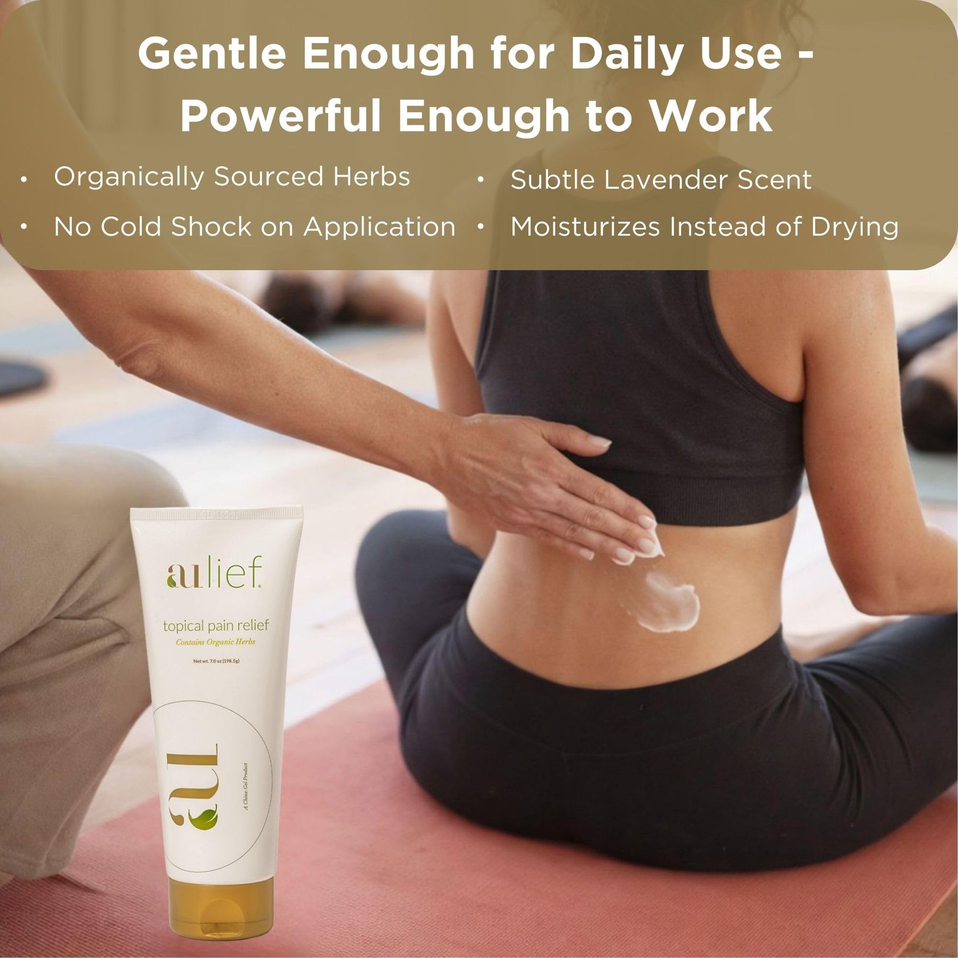 Aulief Gold Natural Pain Relief Cream – Organic Herbal Lotion for Arthritis, Joint Pain & Sore Muscles, Neck, Knee & Back Aches, Premium Organic Natural Pain Reliever, 3.2 Oz Tube AuliefBuy Supplements Australia