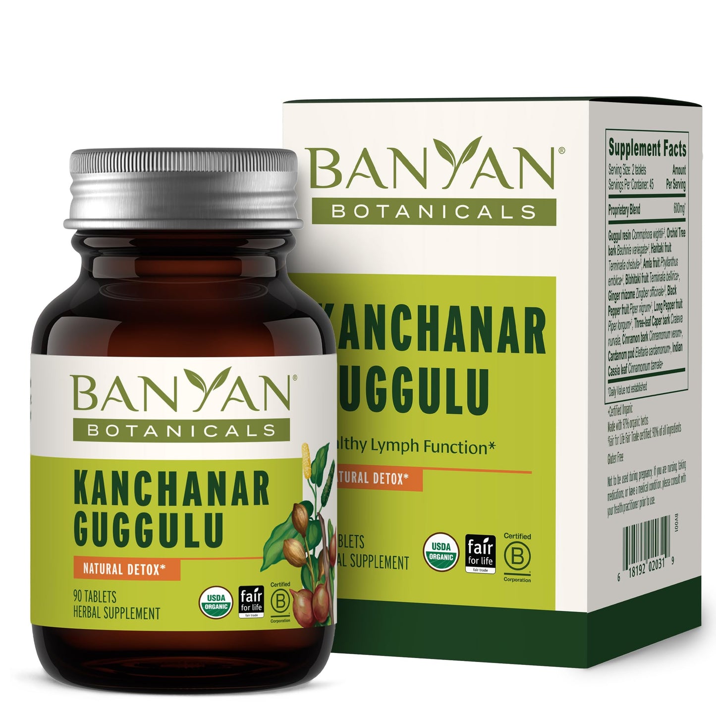 Banyan Botanicals Kanchanar Guggulu Tablets – Organic Lymph Supplement with Guggulu Resin – Promotes the Healthy Elimination of Natural Toxins* – 90 Tablets – Non-GMO Sustainably Sourced Vegan Banyan BotanicalsBuy Supplements Australia