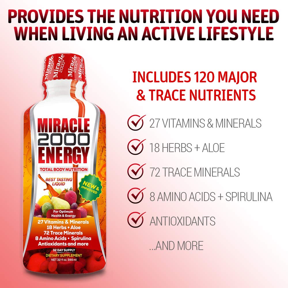 Century Systems - Miracle 2000, Complete Liquid Multivitamin and Mineral Supplement with Amino Acids and Antioxidants, 32 Ounces Century SystemsBuy Supplements Australia