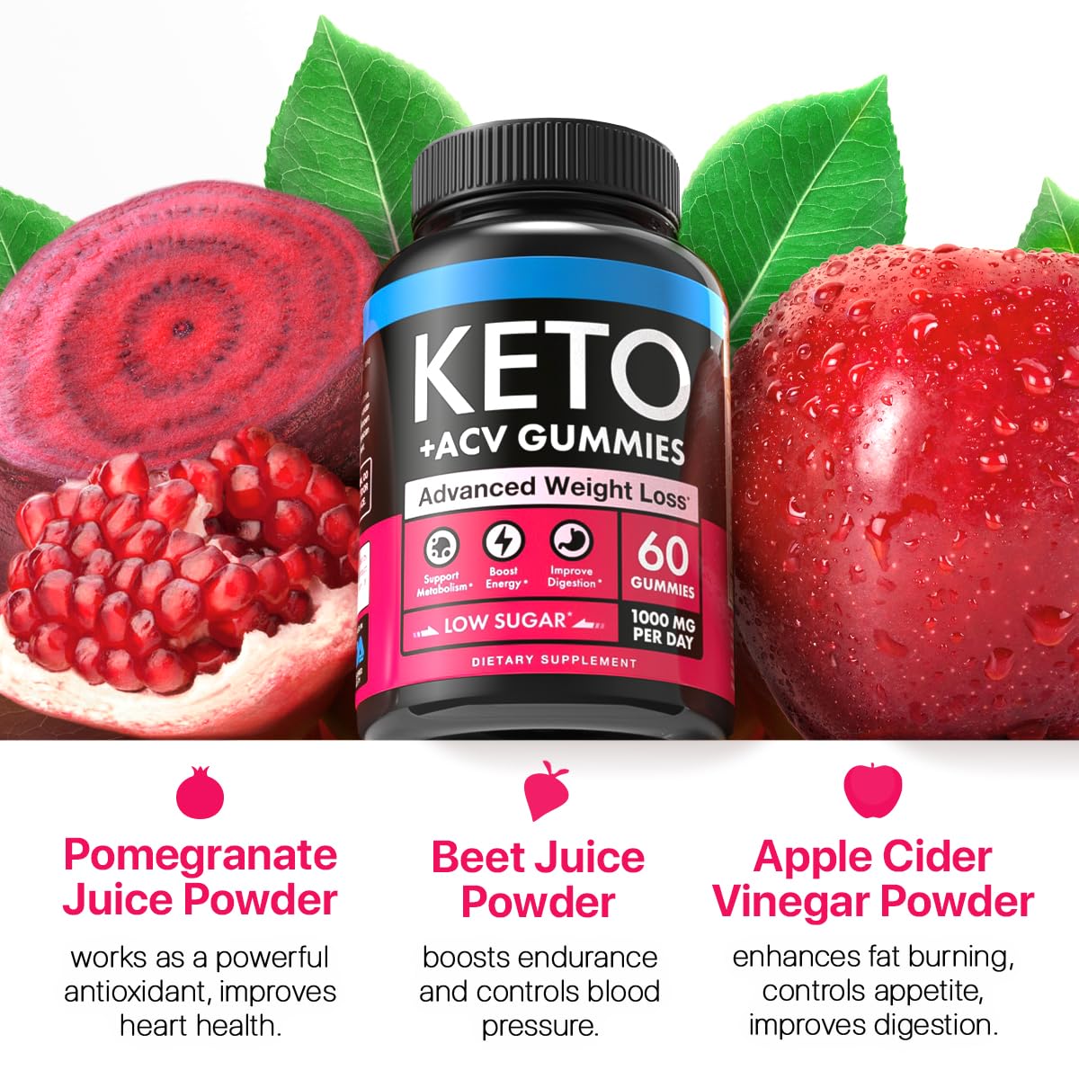 Keto Apple Cider Vinegar Gummies 1000mg - Well-Digested ACV Keto Gummies for Weight Loss BeilancyBuy Supplements Australia
