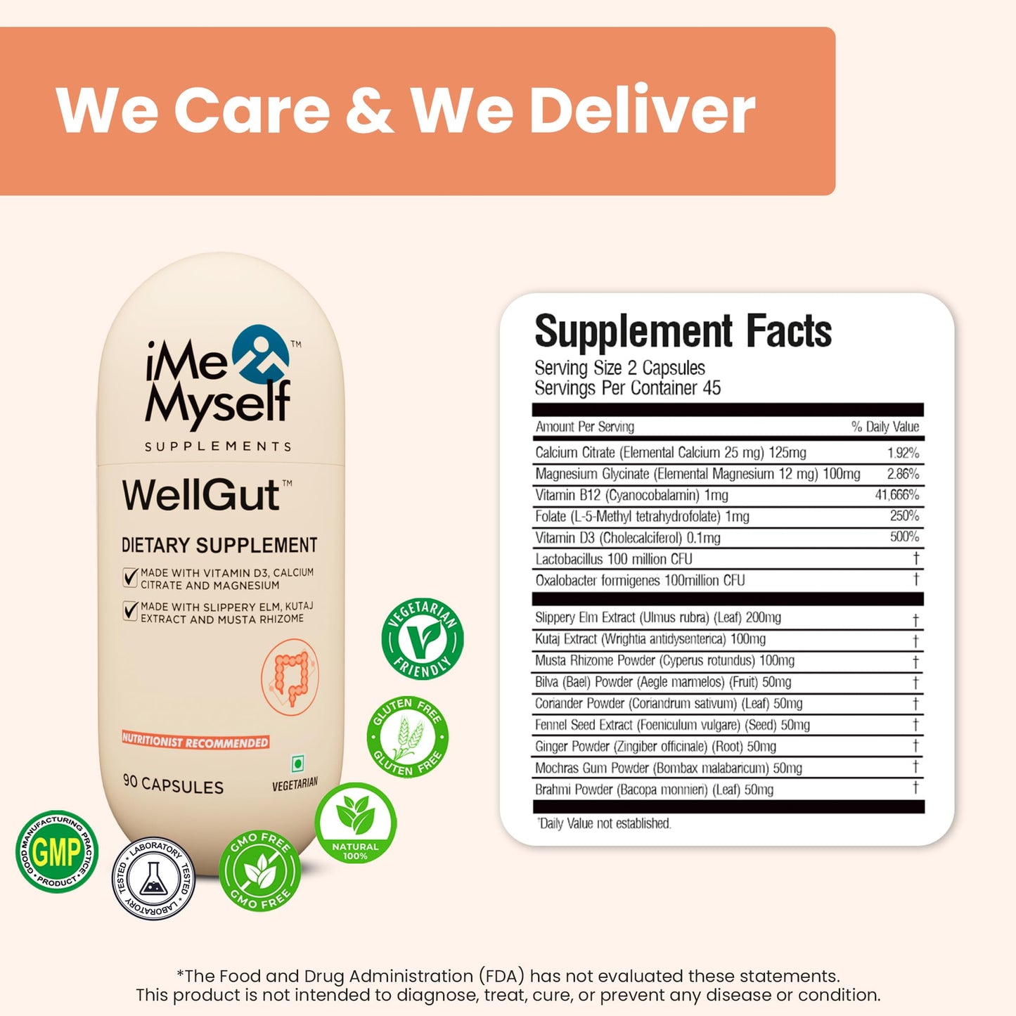 iMeMyself WellGut Daily Herbal Supplement | Traditional Herbs with Minerals & Probiotics 90 Vegan Capsules iMeMyselfBuy Supplements Australia