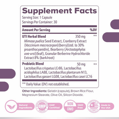 Femipro Bladder Control Supplements for Women & Men, Natural Herb & Probiotic Blend, Supports Urinary Tract Health & Microbiome Balance | Made in USA Non-GMO, 30 Capsules, 1 Month Supply Nature’s NutriWaveBuy Supplements Australia