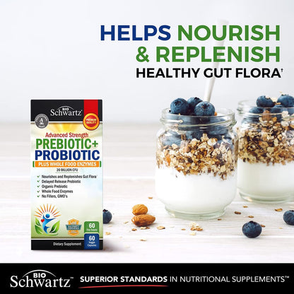 Prebiotics and Probiotic with Whole Food Enzymes for Adults Women & Men BioSchwartzBuy Supplements Australia
