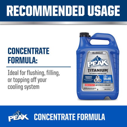 PEAK Titanium Concentrate Prediluted Antifreeze and Coolant for All Engine Cooling Systems, Long-Lasting Yellow Engine Coolant/Antifreeze for Lifetime Engine Protection in All Vehicles, 1 Gal. PEAKBuy Supplements Australia