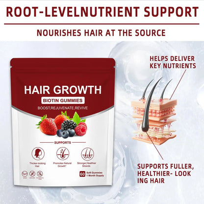 YYLLYY Hair Growth Vitamins Gummies | with Biotin, Vitamin C & E, Botanical Extracts | Supports Healthy Hair Growth & Strength, Skin & Nail Care YYLLYYBuy Supplements Australia
