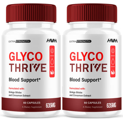 (2 Pack) Glyco Thrive Blood Support GlycoThrive Maximum Strength Capsules, Glyco Thrive Advanced Daily Multivitamin Health and Wellness Supplement, GlycoThrive Health Support Pills (120 Capsules) HavahBuy Supplements Australia