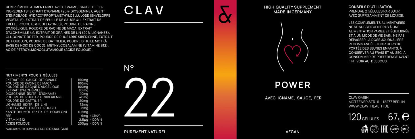 CLAV® Natural Hormone Balance for Women - PMS Relief with Siberian Rhubarb, Wild Yam & Vitex Berry - Vegan Menstrual Regulator Supplement - 120 Capsules CLAVBuy Supplements Australia