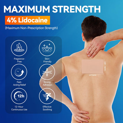LOVPTFER 4% Lidocaine Pain Relief Patches – Maximum Strength Pain Patches, 12-Hour Long-Lasting Relief for Back, Neck, Shoulder & Joint Pain, Fast-Acting,–40 Count, 5.5” x 3.94” LOVPTFERBuy Supplements Australia