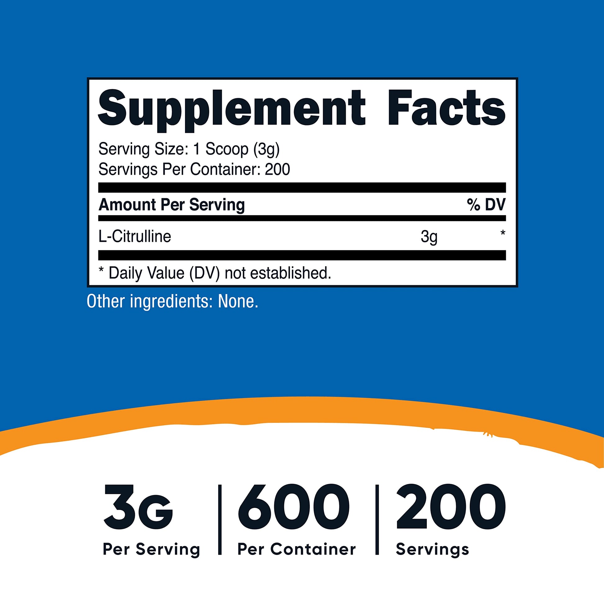 Nutricost Pure L-Citrulline (Base) Powder (600 Grams) NutricostBuy Supplements Australia