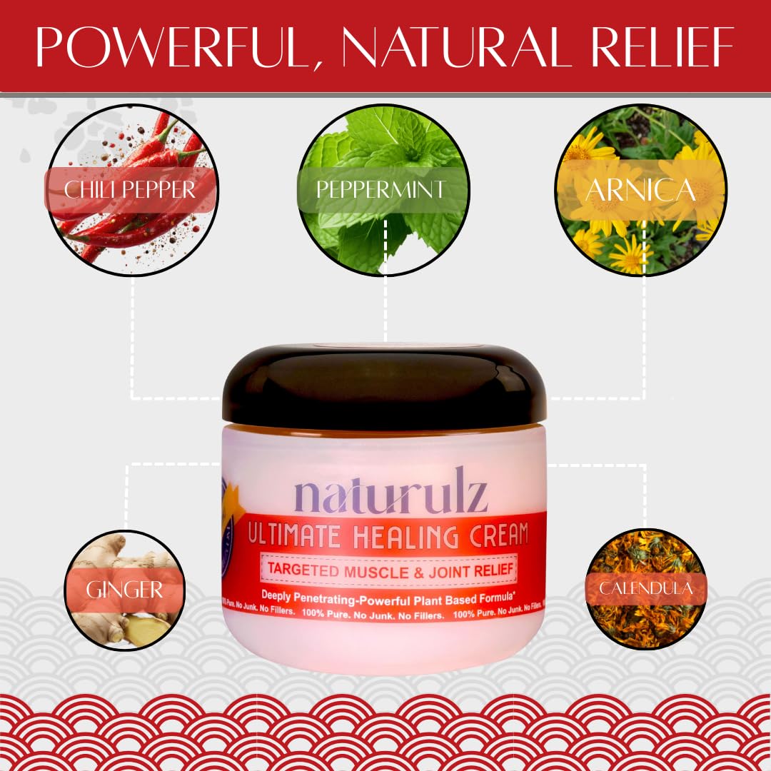 Naturulz Ultimate Healing (Medicated) Cream OTC 4 Ounce - Pain & Arthritis Topical for Sore Lower Back, Neck, Shoulders, and Muscles. All-Natural Formula with Medication Strength Capsaicin. NaturulzBuy Supplements Australia