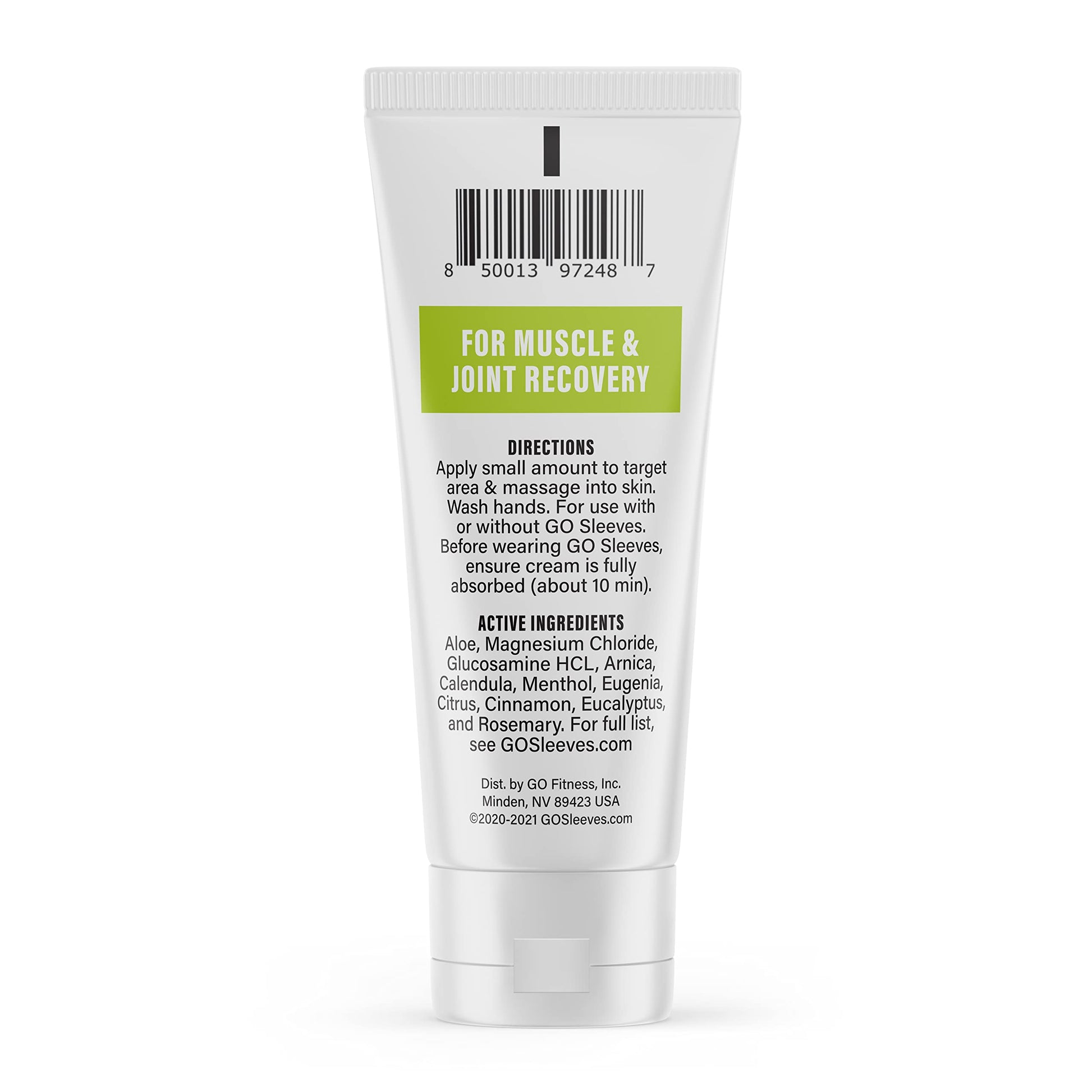 Go Sleeves Sports Recovery Cream - Concentrated Muscle and Joint Recovery Lotion – Magnesium Chloride Cream with Arnica for Muscle Pain and Stiffness from Running, Exercise, Backache – 2 Ounces GO SLEEVESBuy Supplements Australia