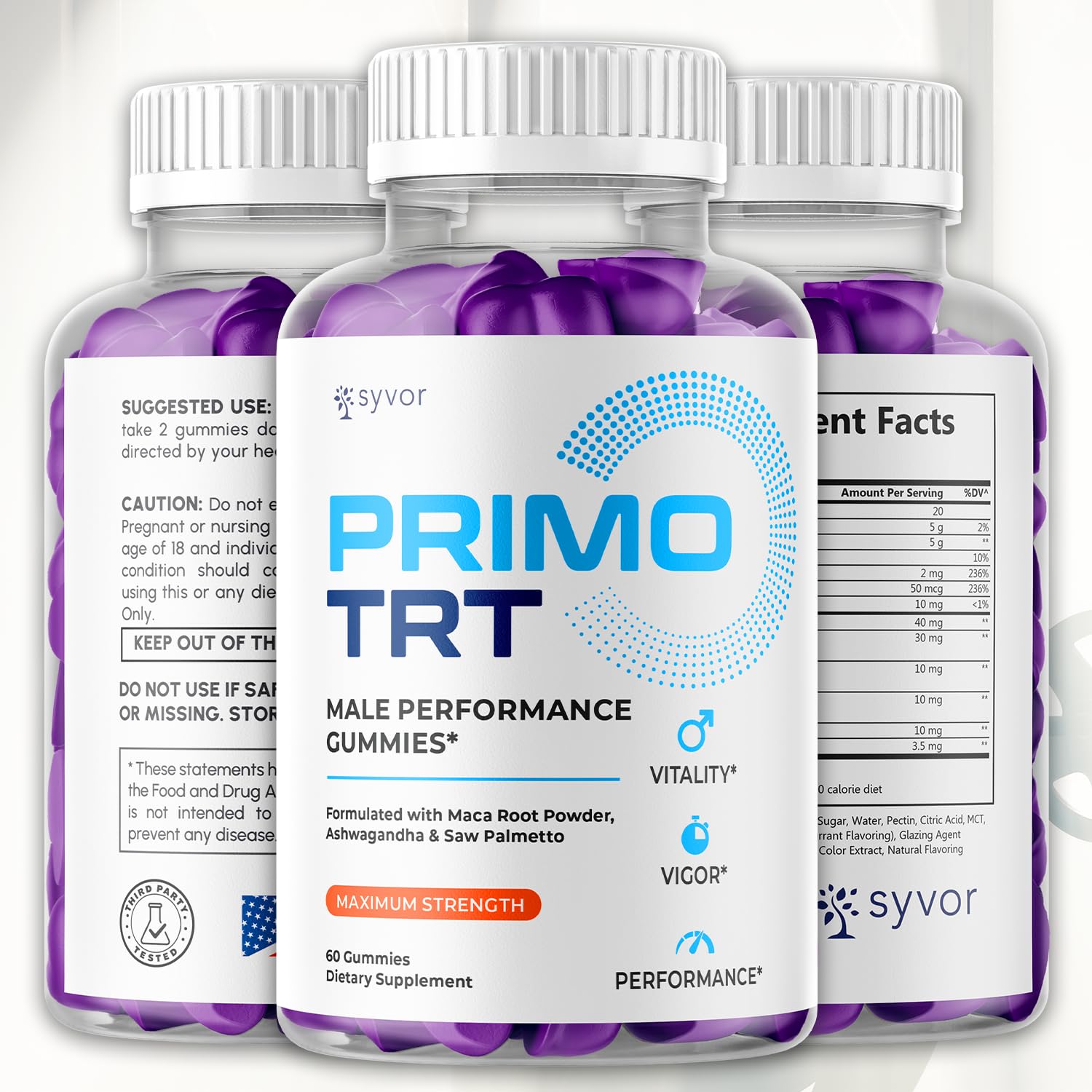 (2 Pack) Primo TRT Gummies for Men, Official Primo TRT Male Performance Gummys with Maximum Strength Ingredients, Advanced PrimoTRT Male Health Support Supplement with Premium Vitamins (120 Gummies) S.O LabsBuy Supplements Australia