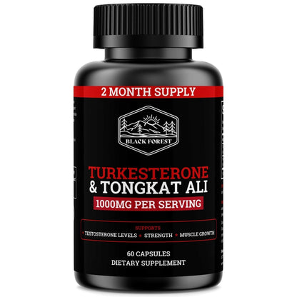 Black Forest Turkesterone Tongkat Ali Supplement 1000mg per Serving (Max Purity 95%) Turkesterone Supplement for Men (Tongkat Ali for Men Longjack 200:1) Similar to Tongkat Ali Fadogia Agrestis Black ForestBuy Supplements Australia