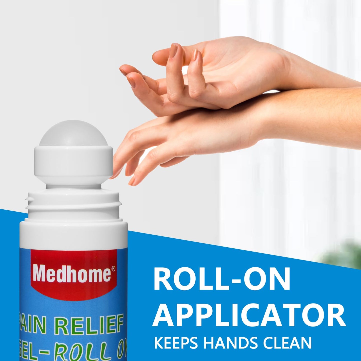 Medhome Pain Relief Roll On, Travel Size Pain Reliever, for Knee, Neck, Hip, Joint, Shoulder, Arthritis Pain Reliever, Fast Acting & Long Lasting Formula, Roll On Menthol Gel 2.5 oz (Pack of 1) MedhomeBuy Supplements Australia