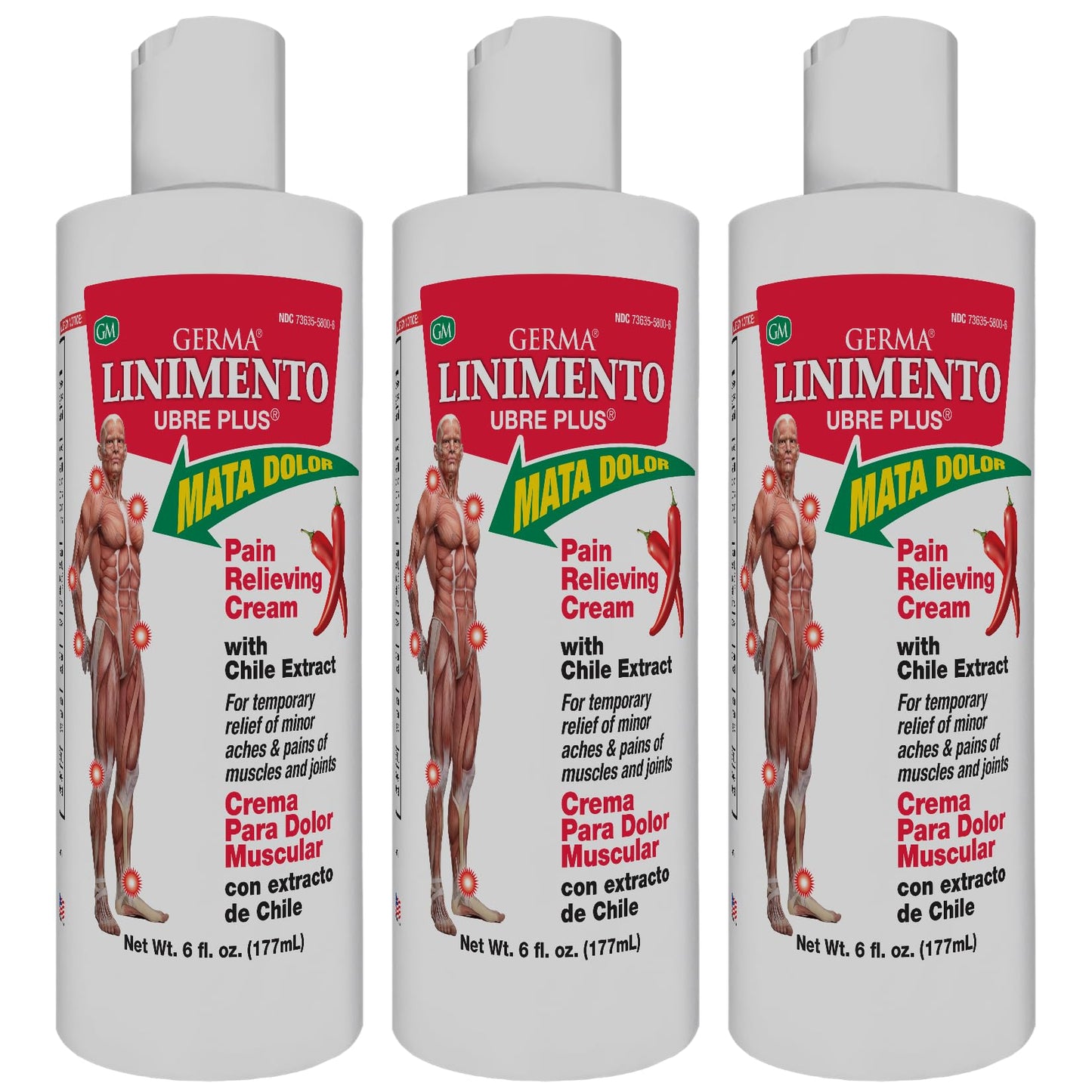 Germa Liniment Udder Plus. Natural Topical Analgesic Ointment. Relief for Pain and Aches in Joints and Back. With Chile Extract. 6 oz. Pack of 3 GermaBuy Supplements Australia