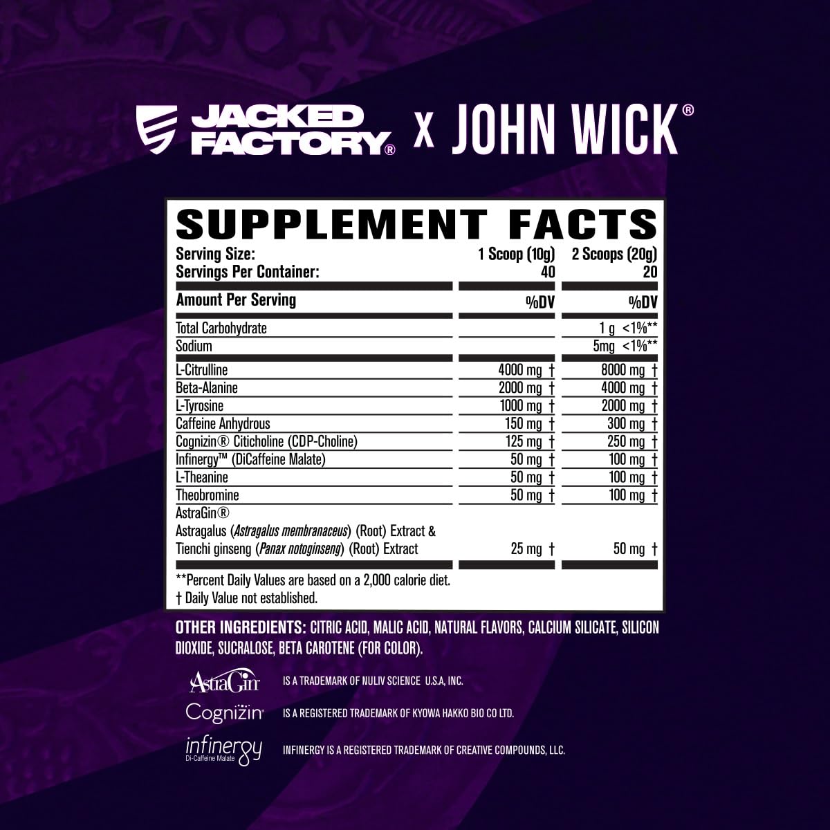 Jacked Factory X John Wick - Wick Mode Pre Workout Powder - Intense Energy, Battle-Ready Focus, Unstoppable Commitment, and Sheer Will