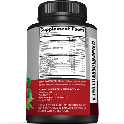 Premium Blood Pressure Support Supplement For Cardiovascular & Heart Health with Garlic SunergeticBuy Supplements Australia