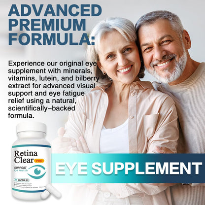 Vunexo Retina Clear Pro Eye Health Support Supplement, with Minerals and Vitamins, Lutein and Bilberry Extract Supports Visual Clarity, Eye Fatigue Relief & Focus（2PCS VunexoBuy Supplements Australia