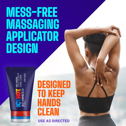 Icy Hot Advanced PRO Pain Relief No-Mess Cream with Massaging Applicator, Max Strength Pain Relief with Menthol 16% and Camphor 11% for Backaches, Joints, Muscle Strains and Arthritis, 3 oz Icy HotBuy Supplements Australia