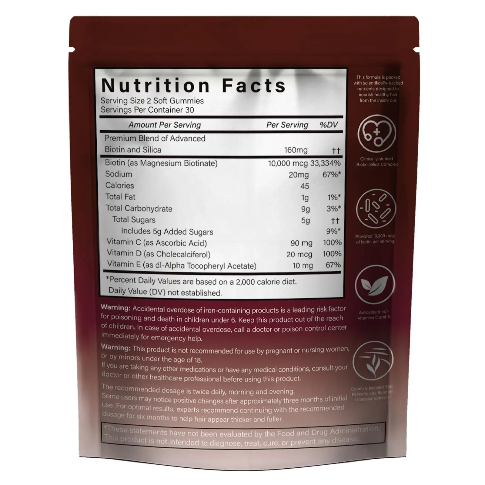 GENGGUI Hair Growth Gummies for Women - Hair Vitamins with Biotin & Silica for Faster Growth - Hair Growth Accelerator Supplement GENGGUIBuy Supplements Australia
