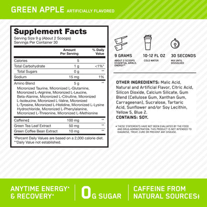 Optimum Nutrition Amino Energy - Pre Workout with Green Tea, BCAA, Amino Acids Optimum NutritionBuy Supplements Australia