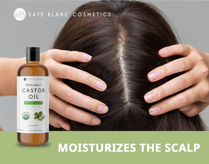 Kate Blanc Cosmetics Castor Oil 16oz - USDA Certified Organic. Cold-Pressed, 100% Pure Kate Blanc CosmeticsBuy Supplements Australia