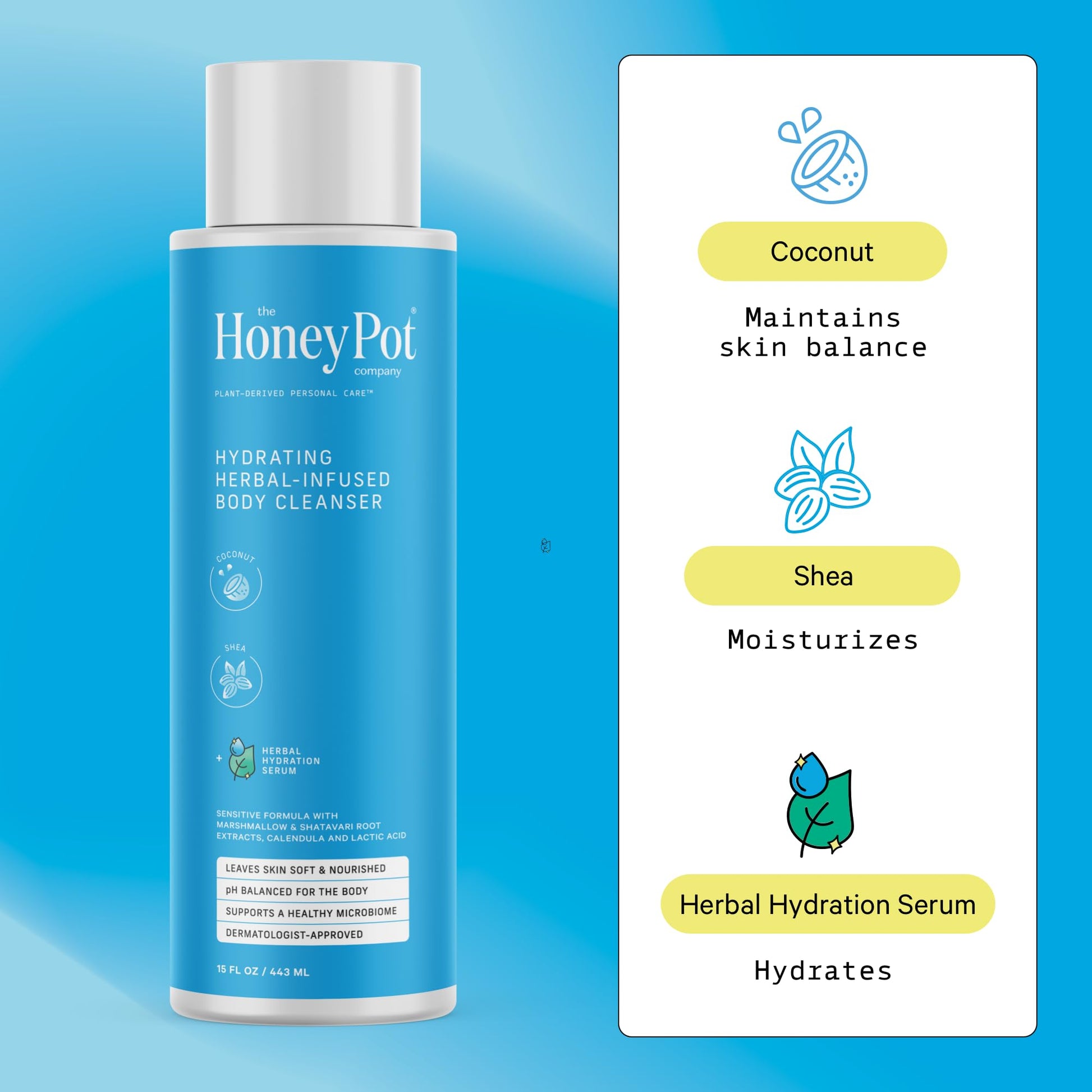 The Honey Pot Company - Body Wash for Women - Coconut Shea Hydrating Body Cleanser The Honey Pot CompanyBuy Supplements Australia