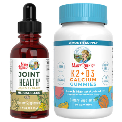 MaryRuth Organics Joint Health Liquid Drops & Vitamin K2+D3 Gummies (Peach Mango and Apricot) | Label Project Verified | Vitamins for Calcium, Joints, and Bone Support | Vegan, Non-GMO, Gluten Free MARYRUTH'SBuy Supplements Australia