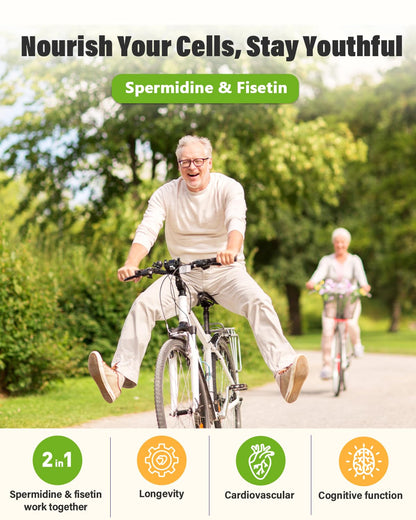 Spermidine & Fisetin Supplement - 20mg of 99% Spermidine Per Serving, 3HCL & 300mg Fisetin for Women Men Cell Renewal, Aging Defense & Longevity, Gluten Free, Non-GMO, Made in USA | 30 Veggie Caps Anven HealthBuy Supplements Australia