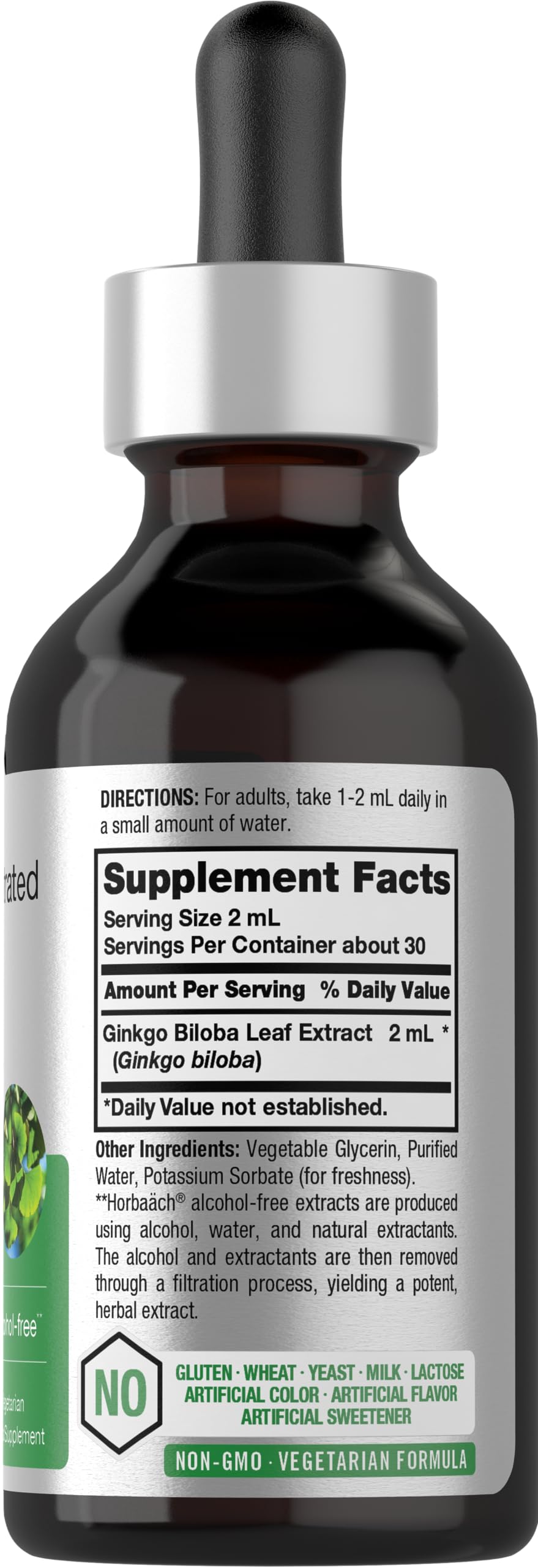Ginkgo Biloba Extract Liquid 2 fl oz | Alcohol-Free Herb Supplement | Vegetarian HorbäachBuy Supplements Australia