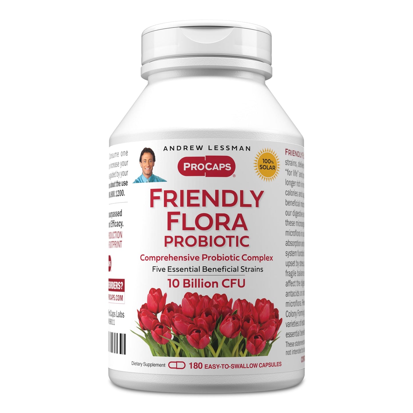 ANDREW LESSMAN Friendly Flora Probiotic 180 Capsules - 10 Billion CFU, Comprehensive Blend of Five Probiotic Strains, Powerful Immune and Digestive Support. Probiotics for Women or Men ANDREW LESSMANBuy Supplements Australia